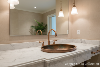 Copper bathroom sinks