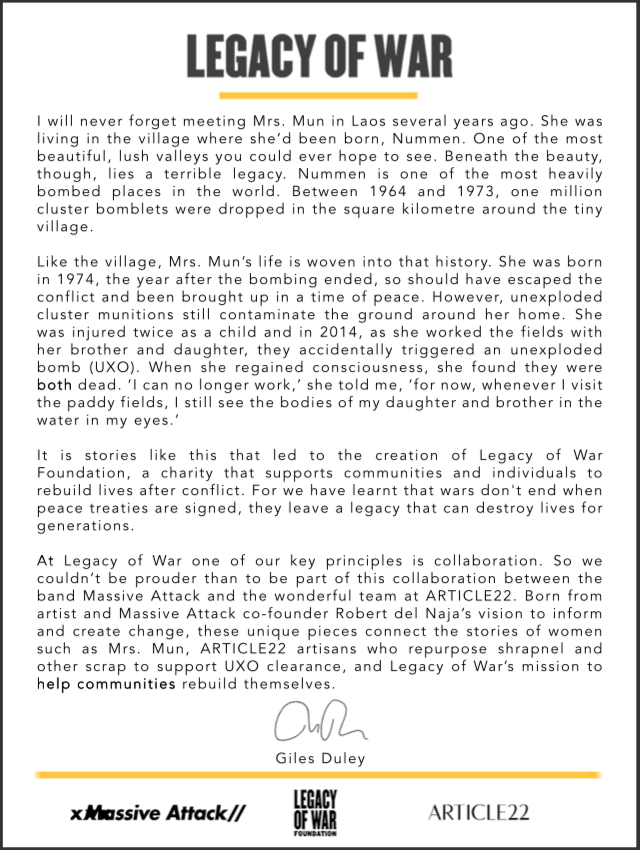 "KARMACOMA" COIN NECKLACE - MASSIVE ATTACK X LEGACY OF WAR COLLABORATION